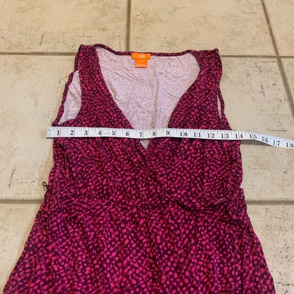 Joe Fresh Pink & Purple Patterned Sleeveless Wrap Dress - Size M - Picture 4 of 6